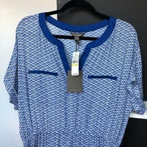 Tommy Bahama fan fan festival split neck dress